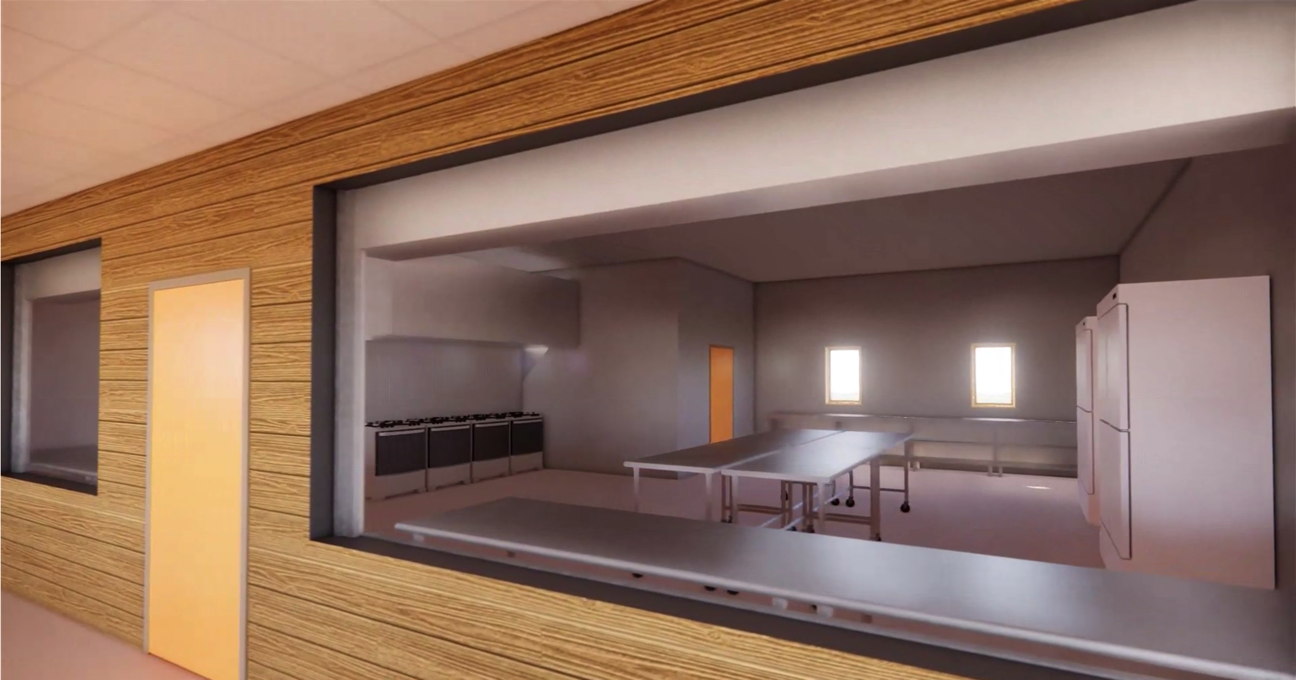 A new serving area leading into the kitchen will streamline the dining experience.