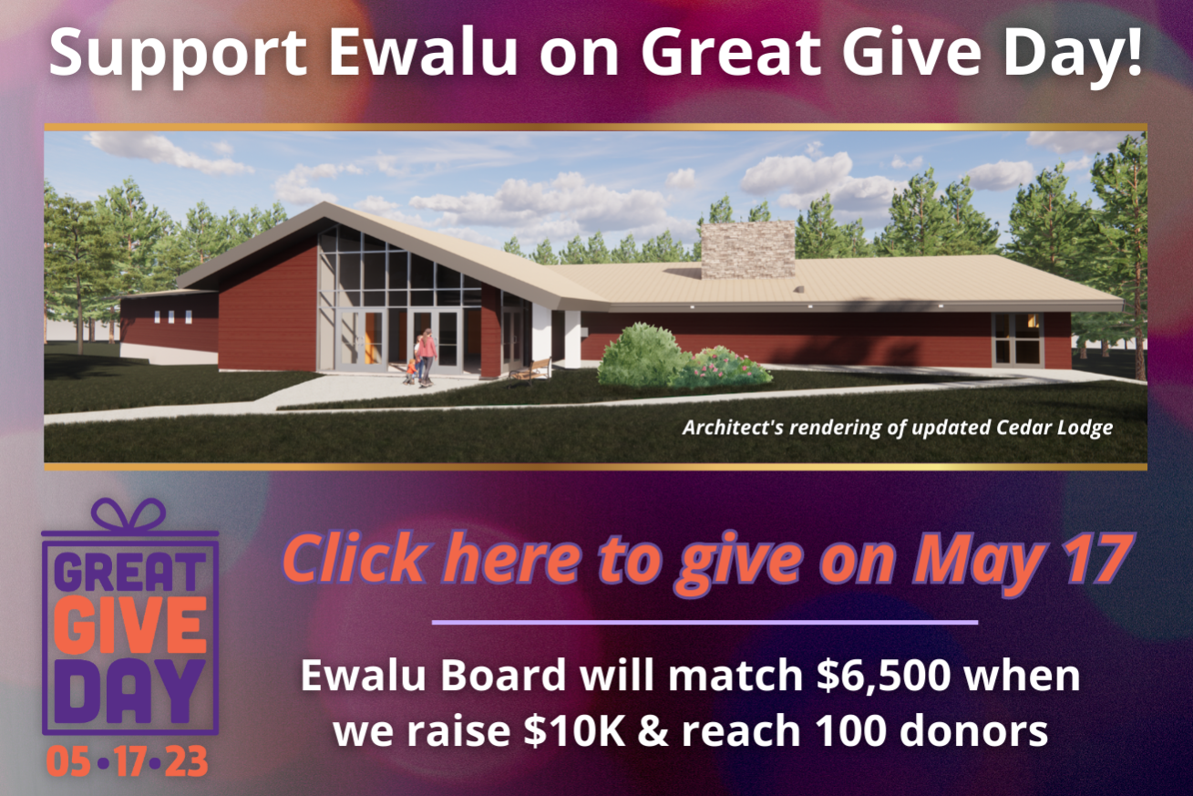 GGD Giving button CROP Architect's rendering of renovated Cedar Lodge with new entry addition.