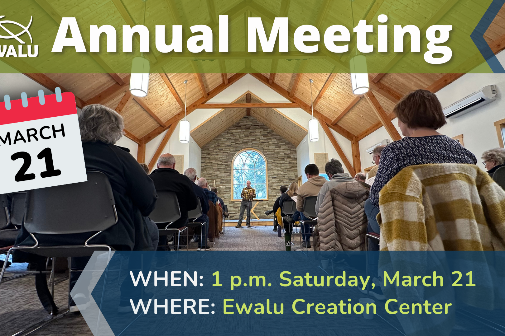 Annual Meeting 2026 169 Attendees sitting at a previous Annual Meeting in the Creation Center.