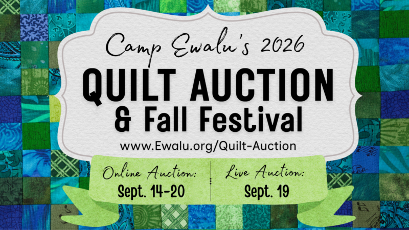 Quilt Auction logo with dates of event